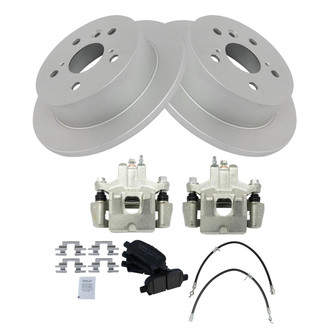 TRQ® - Performance Ceramic Rear Brake Kit with Calipers and Hoses