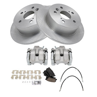 TRQ® - Performance Ceramic Rear Brake Kit with Calipers and Hoses