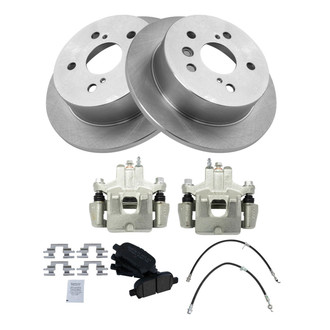 TRQ® - Performance Ceramic Rear Brake Kit with Calipers and Hoses
