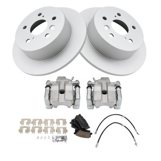 TRQ® - Performance Ceramic Rear Brake Kit with Calipers and Hoses