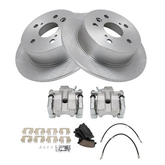 TRQ® - Performance Ceramic Rear Brake Kit with Calipers and Hoses