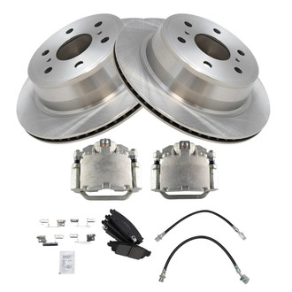 TRQ® - Rear Disc Brake Kit with Ceramic Pads, Calipers and Hoses