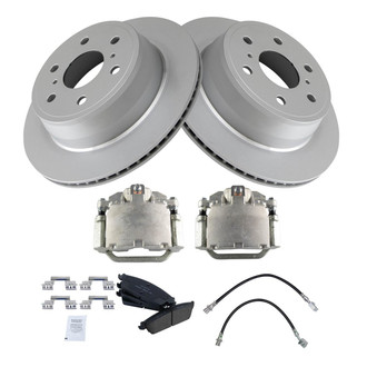 TRQ® - Rear Disc Brake Kit with Ceramic Pads, Calipers and Hoses