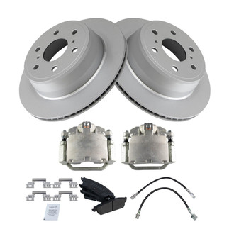 TRQ® - Rear Disc Brake Kit with Semi-Metallic Pads, Calipers and Hoses