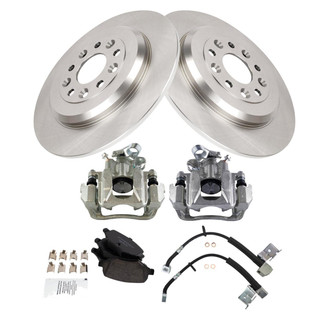 TRQ® - Rear Disc Brake Kit with Ceramic Pads, Calipers and Hoses