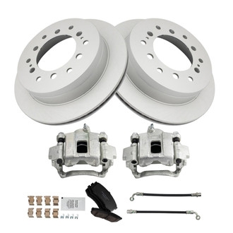 TRQ® - Performance Ceramic Rear Brake Kit with Calipers and Hoses