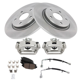 TRQ® - Rear Disc Brake Kit with Ceramic Pads, Calipers and Hoses