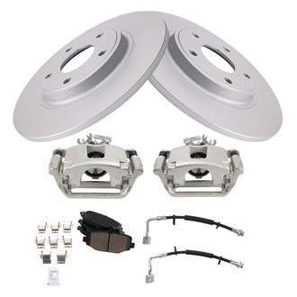 TRQ® - Rear Disc Brake Kit with Ceramic Pads, Calipers and Hoses