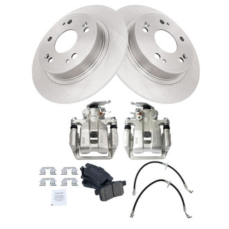 TRQ® - Rear Disc Brake Kit with Ceramic Pads, Calipers and Hoses