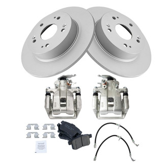 TRQ® - Rear Disc Brake Kit with Ceramic Pads, Calipers and Hoses