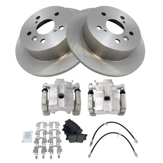 TRQ® - Rear Disc Brake Kit with Semi-Metallic Pads, Calipers and Hoses