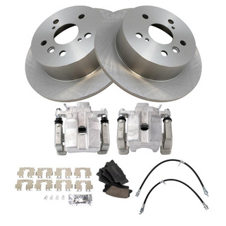 TRQ® - Rear Disc Brake Kit with Ceramic Pads, Calipers and Hoses