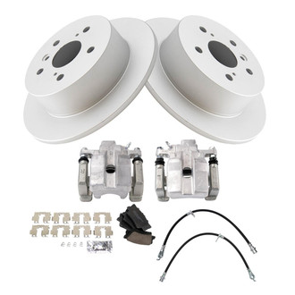 TRQ® - Rear Disc Brake Kit with Ceramic Pads, Calipers and Hoses