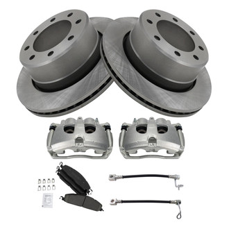TRQ® - Performance Ceramic Rear Brake Kit with Calipers and Hoses