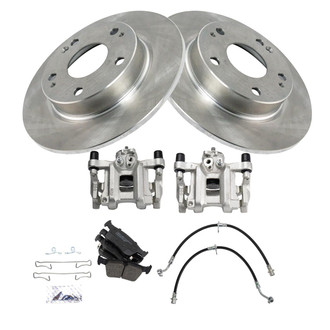 TRQ® - Rear Disc Brake Kit with Ceramic Pads, Calipers and Hoses