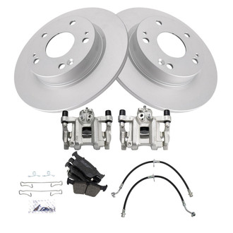 TRQ® - Rear Disc Brake Kit with Ceramic Pads, Calipers and Hoses