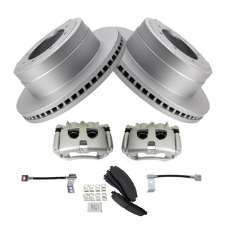 TRQ® - Performance Ceramic Rear Brake Kit with Calipers and Hoses