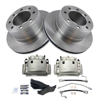 TRQ® - Rear Disc Brake Kit with Semi-Metallic Pads, Calipers and Hoses