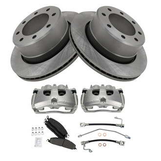 TRQ® - Rear Disc Brake Kit with Ceramic Pads, Calipers and Hoses