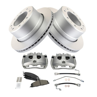 TRQ® - Rear Disc Brake Kit with Semi-Metallic Pads, Calipers and Hoses