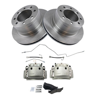 TRQ® - Performance Ceramic Rear Brake Kit with Calipers and Hoses
