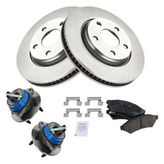 TRQ® - Front Disc Brake Kit with Ceramic Pads and Hub Assemblies