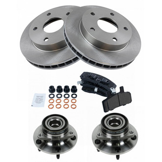 TRQ® - Front Disc Brake Kit with Ceramic Pads and Hub Assemblies