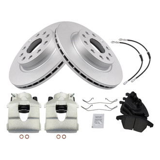 TRQ® - Front Disc Brake Kit with Ceramic Pads, Calipers and Hoses