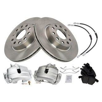 TRQ® - Front Disc Brake Kit with Ceramic Pads, Calipers and Hoses