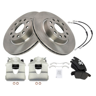TRQ® - Disc Brake Kit with Semi-Metallic Pads, Calipers and Hoses