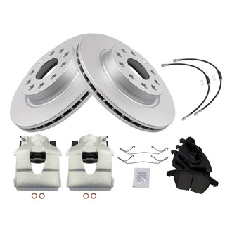 TRQ® - Front Disc Brake Kit with Ceramic Pads, Calipers and Hoses