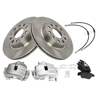TRQ® BKA71956 - Front Disc Brake Kit with Semi-Metallic Pads, Calipers and Hoses