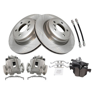 TRQ® - Performance Semi-Metallic Brake Kit with Calipers and Hoses