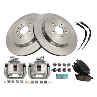TRQ® - Rear Disc Brake Kit with Ceramic Pads, Calipers and Hoses