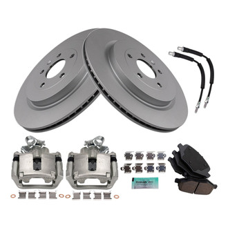 TRQ® - Rear Disc Brake Kit with Ceramic Pads, Calipers and Hoses
