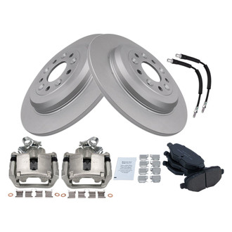 TRQ® - Rear Disc Brake Kit with Ceramic Pads, Calipers and Hoses