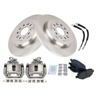 TRQ® - Rear Disc Brake Kit with Ceramic Pads, Calipers and Hoses
