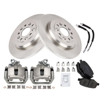 TRQ® - Rear Disc Brake Kit with Semi-Metallic Pads, Calipers and Hoses
