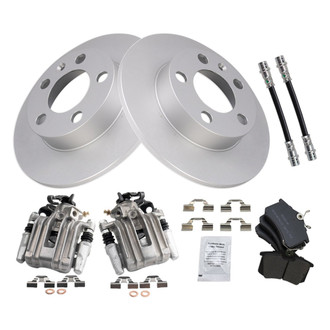 TRQ® - Rear Disc Brake Kit with Semi-Metallic Pads, Calipers and Hoses