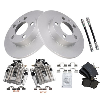 TRQ® - Rear Disc Brake Kit with Ceramic Pads, Calipers and Hoses
