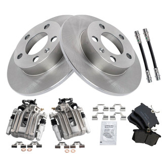 TRQ® - Rear Disc Brake Kit with Ceramic Pads, Calipers and Hoses
