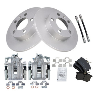TRQ® - Rear Disc Brake Kit with Ceramic Pads, Calipers and Hoses