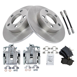 TRQ® - Rear Disc Brake Kit with Ceramic Pads, Calipers and Hoses