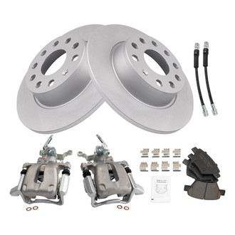 TRQ® - Rear Disc Brake Kit with Ceramic Pads, Calipers and Hoses