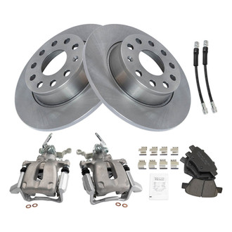 TRQ® - Rear Disc Brake Kit with Ceramic Pads, Calipers and Hoses