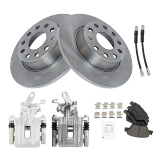 TRQ® - Rear Disc Brake Kit with Ceramic Pads, Calipers and Hoses