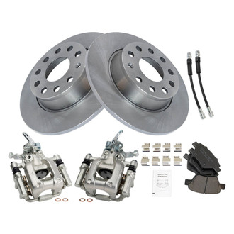 TRQ® - Rear Disc Brake Kit with Ceramic Pads, Calipers and Hoses