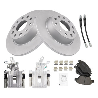 TRQ® - Rear Disc Brake Kit with Ceramic Pads, Calipers and Hoses