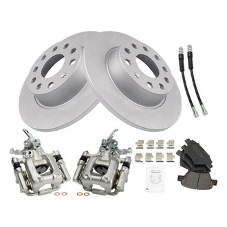 TRQ® - Rear Disc Brake Kit with Ceramic Pads, Calipers and Hoses