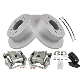 TRQ® - Rear Disc Brake Kit with Ceramic Pads, Calipers and Hoses